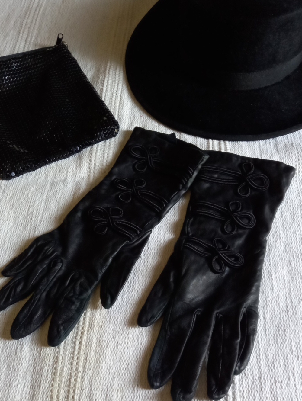 Long Leather Gloves Size 8